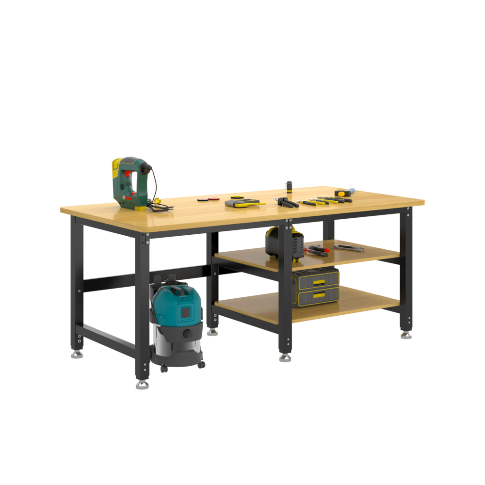 Heavy-Duty Industrial Packing Table – 70" × 35", 3000 lb, Optional Shelves_4Dock